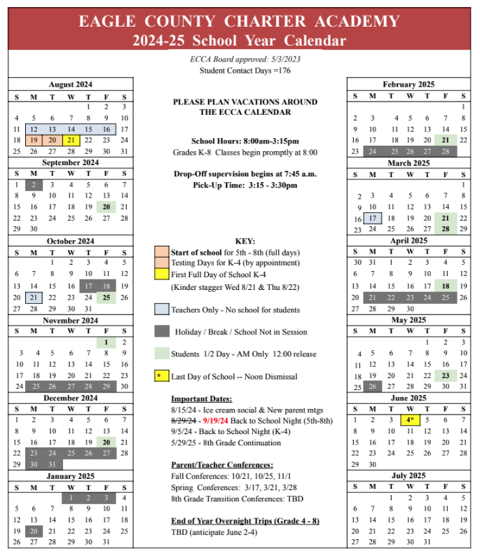 ECCA Calendar 2024-25 (updated 8.21.24)